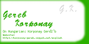 gereb korponay business card